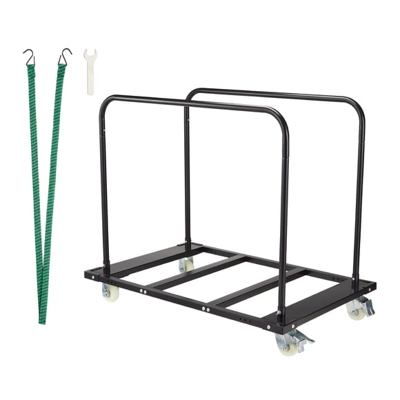Heavy Duty Folding Table Cart with Wheels, 1500 lbs Drywall Cart Steel Panel Truck, Chair Desk Trolley for Garage, Home, Office, Utility Tool Wagon for Handling Lumber, Mattress