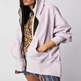 thumbnail image 3 of Vestes à Capuche Amples pour Femmes Couleur Unie Manches Longues Automne, 3 of 5