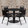thumbnail image 2 of Bowery Hill 5 Piece Round Laminate Table Set in Black, 2 of 2