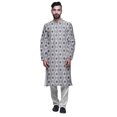 thumbnail image 1 of Atasi Printed Mens Kurta & White Churidar Pyjama Set Mandarin Neck Ethnic Wear, 1 of 1