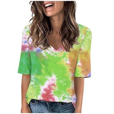 Liquidation d'Économies! BEFOKA T-Shirt Grande Taille pour Femmes, Blouse Décontractée d'Été pour Femmes, T-Shirts de Mode pour Femmes 2024, T-Shirt Mignon à Col Décontracté et Manches 1/2