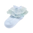 thumbnail image 1 of Splozh Girl Ruffle Dress Ankle Socks Spring and Autumn Cute Cotton Socks Delicate Embroidery Lace Socks Lace Princess Socks Blue,1-2 Years, 1 of 3