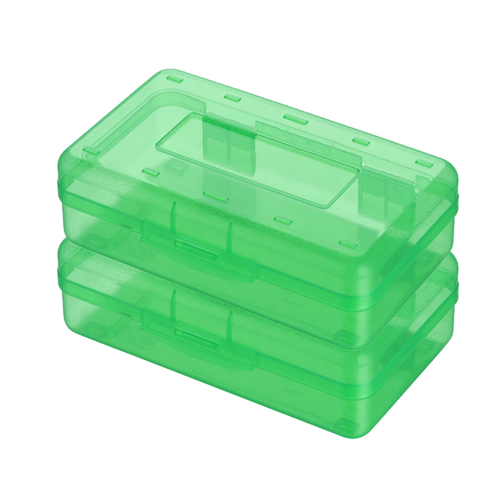 Dvkptbk Pencil Boxes 2pc Plastic Pencil Box Large Capacity Pencil Boxes Clear Boxes with Snap-tight Lid Stackable and Stylish Office Supplies Storage Organizer Box Pencil Boxes