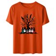 thumbnail image 4 of Dadaria Chemise Orange pour Femmes Hauts T-Shirt à Manches Courtes Col Ras du Cou Tee Matières Chandail d'Été Blouses S, 4 of 5