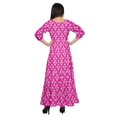 thumbnail image 3 of Moomaya Robe Longue Évasée Imprimée pour Femmes Manches 3/4 Col Rond Tenue Décontractée, 3 of 3