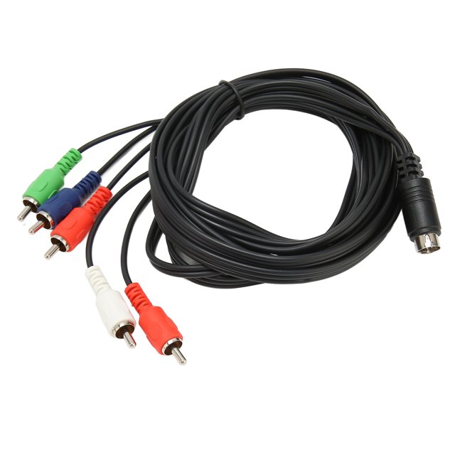 10 Pin AV DIN Cable, Replacement Plug And Play Red Green Blue And Red White 10 Pin DIN To 5 Cable For Projectors For Monitors