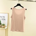 thumbnail image 4 of Débardeur pour Femme avec Soutien-Gorge Intégré, Camisoles Sans Manches pour Femmes Couleur Unie Col Rond Camisole Décontractée, Haut de Détente Doux pour Dormir pour l'Été, 4 of 9