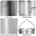 thumbnail image 4 of 750ml Stainless Steel Pot Portable Water Mug Cup with Lid and Foldable Handle Outdoor Camping, 4 of 8