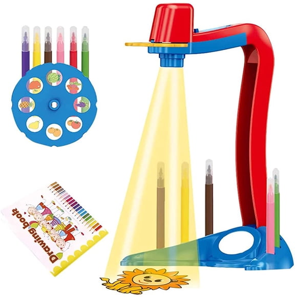 Drawing Projector Table for Kids Trace and Draw Projector Toy Set with Light Child Art Projector Painting Drawing Table Led Projector for Kids Boys Girls 2-6 Years Old(Pink)