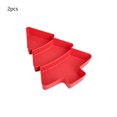 thumbnail image 2 of DIANWUDG 2PCS Christmas Tree Shaped Fruit Snack Tray With 3 Compartments Suitable For Daily Holiday Decoration, 2 of 6