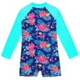 thumbnail image 4 of Toddler Girl Rash Guard Swimwear Cartoon Long Sleeve Sun Protection Girls Bathing Suit 3-4 Years, 4 of 8