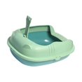 thumbnail image 3 of Cat Sandbox Semi Enclosed Portable Splashproof Pet Litter Tray for Cats, Puppy , Green, 3 of 8