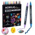 thumbnail image 2 of TIELUTT 2.5ml Marker Set Rich Colors Smooth Ink for Projects Durable Tips Portable Pens under 10 Planner Pens No Fine Point Ink Well Liner Thick Pens Antique Brass Ink Wells, 2 of 7