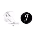 thumbnail image 1 of pitrice 1 Pair Men's Letter Cufflink Wedding Formal Initial Alphabet Stainless Steel Cufflink, Letter J, 1 of 8