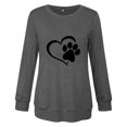 thumbnail image 4 of Nouveaux Hauts pour Femmes 2023 Mode Femme Col Rond Manches Longues T-Shirt Automne Imprimé Blouse Hauts Chandail en Molleton Grande Taille Chemise Manches Longues pour Femmes, 4 of 4