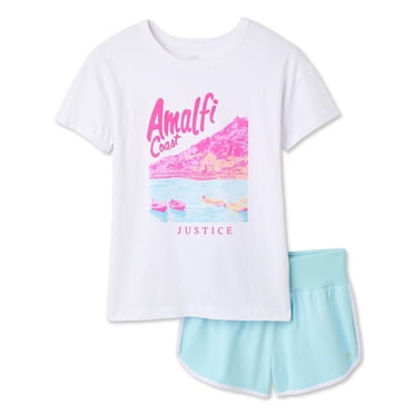 Ensemble 2 pièces avec t-shirt et short Justice pour filles