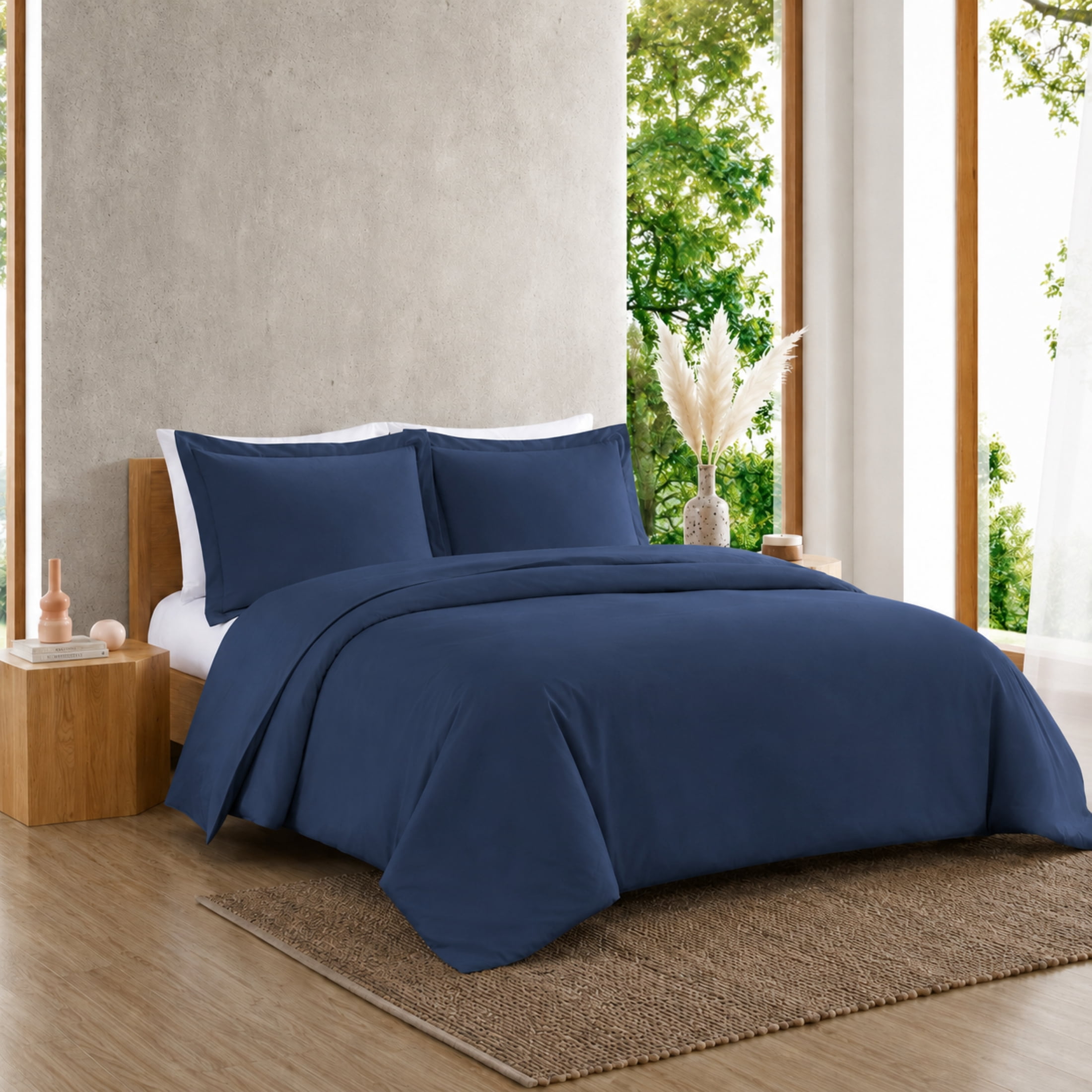 Swift Home Ensemble housse de couette unie ultra douce, Très grand lit, Indigo
