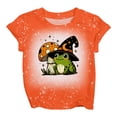 thumbnail image 4 of GDREDA Mignon Halloween T-Shirt à Manches Courtes Imprimé pour Filles Haut Décontracté à Col Rond pour les Festivités d'Automne Vert, 6-7 Ans, 4 of 4