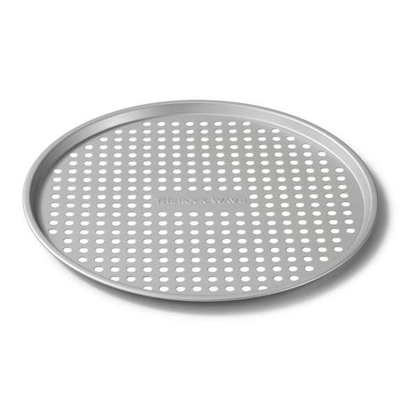 The Rock Wave Pizza Crisper Perforated Pan, 14.5" Diameter, Heavy Gauge Carbon Steel Construction, Non-Stick, No PFAS, No PFOA