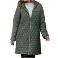 thumbnail image 2 of LOVZFMLL Jackets for Women Ladies' Trendy Solid Color Zipper Hooded Loose Medium Long Plush Jacket, 2 of 7
