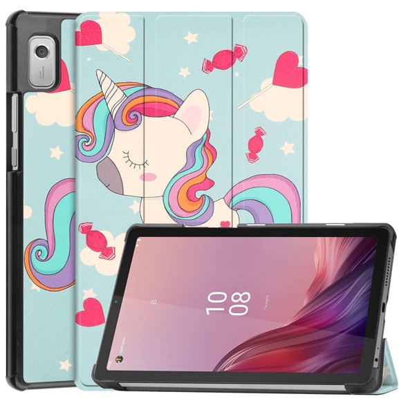 Pour Lenovo Tab M9 TB310FU 2023 Étui 9 Pouces Mignon Unicorn Butterfly Peint Rigide PC Dos Étui de Tablette pour Lenovo Tab M9 Couverture Enfants XCM Tab M9 TB-310FU