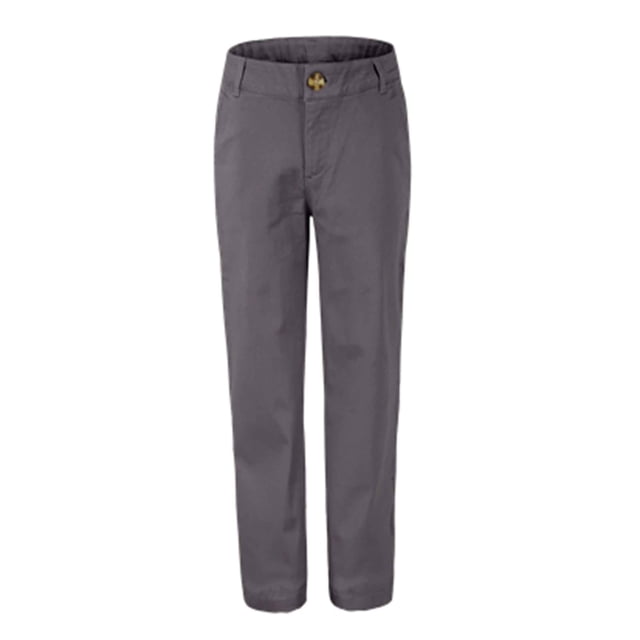Bienzoe Pantalon d'Uniforme Scolaire Ajusté en Coton à Taille Ajustable pour Fille Gris 16
