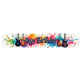 thumbnail image 3 of Musical Theme Happy Birthday Banner with Guitar and Notes Decorations Background Backdrop for Birthday Party Photography Props and Party Decor Supplies, 3 of 4