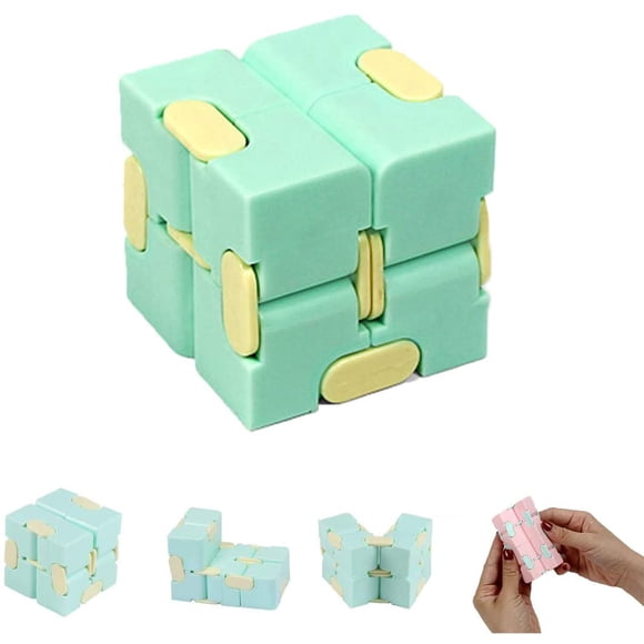Infinity Cube Fidget Puzzle Flip Toy suitable for Stress Relief Time Killer Fidget Finger Toy Hand Wrist Twister Toys for ADD, ADHD, Anxiety, Autism, Adults Kids (Light Green)