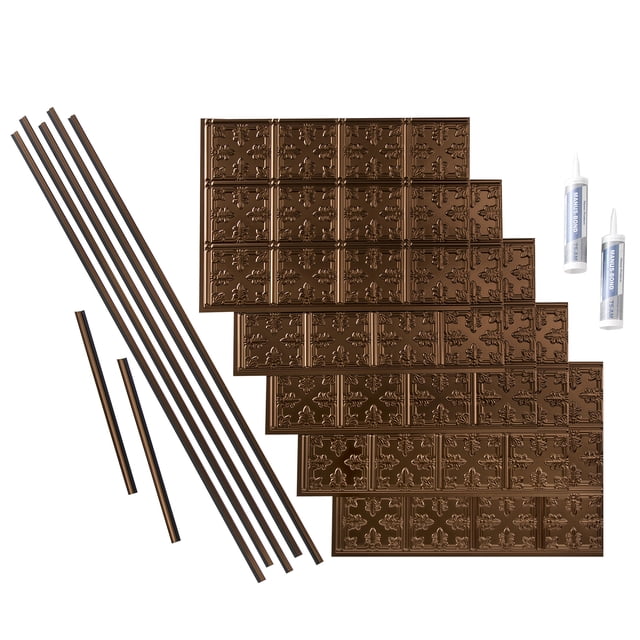 Fasade Decorative Vinyl Backsplash Kit – Oil Rubbed Bronze