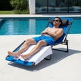 thumbnail image 3 of Gaderth Folding Lounge Chair Outdoor, Portable Reclining Chaise Lounge with 5 Position Adjustable Backrest, Removable Pillow and Side Pocket, Lightweight Foldable Chair for Beach Pool Patio Camping, 3 of 7