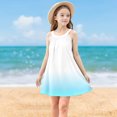 thumbnail image 2 of Milgrthf Robe Camisole Décontractée d'Été pour Filles, Tendance, Dégradé, Ample, Col Ras du Cou, Sans Manches, Ligne A Évasée, pour 4-15 Ans, Bleu, 5 Ans, 2 of 9