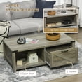 thumbnail image 4 of HOMCOM Table Basse Style Ferme avec Tiroir et Tablette de Rangement pour Salon, 4 of 10