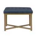 thumbnail image 4 of HomePop Modern Style Metal Bench with Velvet Seat in Dark Blue Finish, 4 of 11
