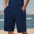 thumbnail image 2 of hotojiny Mens Athletic Shorts with Pockets Solid Drawstring Wide Leg Textured Short Pants Casual Breathable Golf Workout Beach Shorts, 2 of 6
