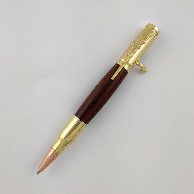 Rbaofujie Wooden Ballpoint Pen, Pressure Reducing Pen, 1ml, Yellow Ink