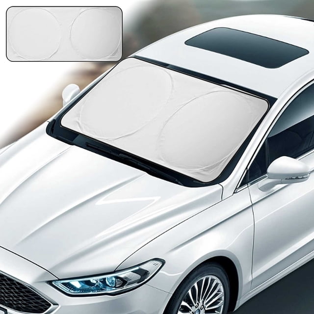 YIMWNYI Sunshade Car with Coated Cloth, Reflective Sunshade, Vehicle Heat Reduction, Foldable Car Sunshade, Car Interior Temperature Control, UV Protection Shade
