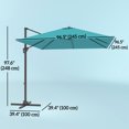 thumbnail image 3 of Outsunny Parasol Suspendu Déporté Carré 8'x8' pour Patio avec Base en Croix Bleu, 3 of 10