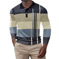 thumbnail image 1 of XZNGL Mens Patchwork Turndown Loose Fallow Fabric Button Long Sleeve Lapel Top/shirt, 1 of 1