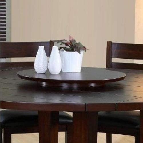 Plateau Tournant en Bois Espresso Très Foncé Lazy Susan 21 Pouces Fournitures pour la Maison Entretien Magasin