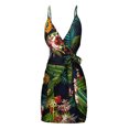 thumbnail image 4 of Kcodviy 2025 Spring and Summer Plus Size Bell Sleeve Dress New V Neck Multi Plus Party Dress Printed Lace Wrapped in Maxi Dress Plus Size Dress Female, 4 of 4