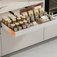 thumbnail image 4 of Expandable Pull Out Cabinet Organizer – Heavy Duty Slide Out Drawer, Adjustable Design, Adhesive Film, Space-Saving Kitchen Pantry Storage – Trumpet White (32-52cm) DG-70183-WH, 4 of 7