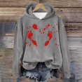 thumbnail image 2 of WEAIXIMIUNG Sweat à Rayures pour Femmes Automne et Hiver 2025 Tendance avec Capuche et Imprimé Lettre, 2 of 4