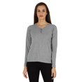 thumbnail image 1 of Inkmeso Solid Button Henley T-shirt For Womens Casual BasicLong SleeveTee T-shirts, 1 of 7