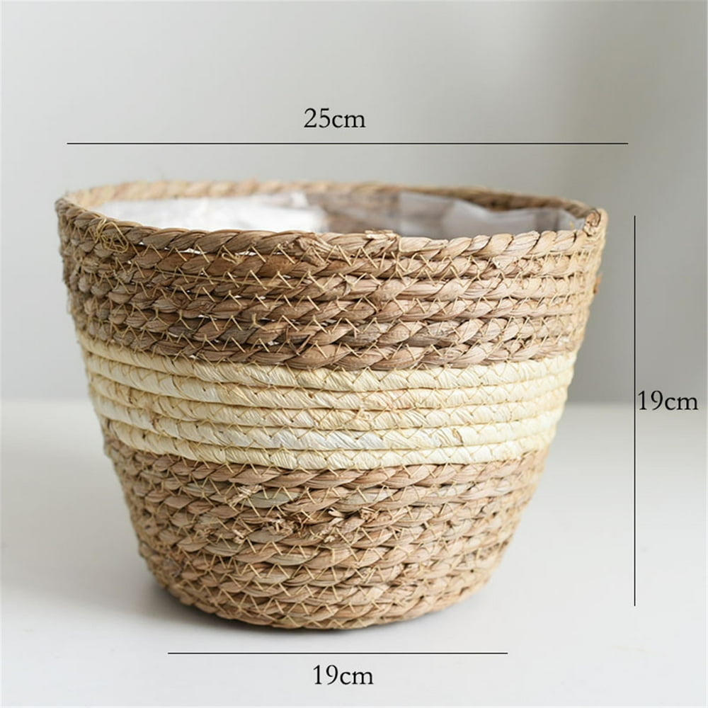 Flower Pots Cover Storage Basket Plant Woven Basket Planter Straw Flower Pot
