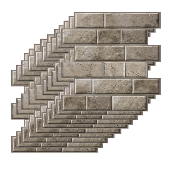 Amdohai 3 Dimension Brown Brick Water-resistant Moistureproof Removable Self Adhesive Wallpaper Peel & Stick PVC Wall Stickers for Living Room Bathroom Kitchen Countertop