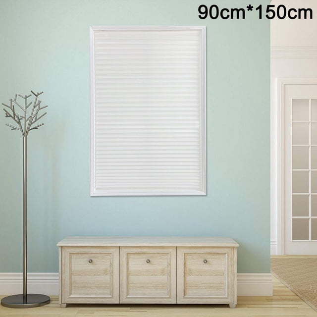 Nouveau Store Alvéolé Plissé en Papier Filtrant la Lumière, Adhésif, à Montage Intérieur, Sans Cordon