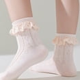 thumbnail image 3 of fatyb Girls Lace Ruffle Socks Cotton Dance Eyelet Crew Socks for Kids Cute Breathable Mesh Dress Socks, 3 of 6