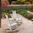 thumbnail image 3 of HDPE Outdoor Rocking Chair for Adults - All-Weather Resistant High Back Porch Rocker for Patio & Front Porch- White, 3 of 7