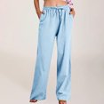 thumbnail image 2 of FNFYFH Clearance Women's Linen Pants for Summer Breathable Solid Color, 2 of 9
