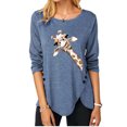 thumbnail image 1 of T-shirt à Manches Longues Imprimé Irrégulier pour Femmes, 1 of 1